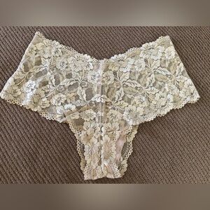50% OFF SALE!!  Vintage Victoria’s Secret Angels Tan Nude Lace Boyshort, Large.
